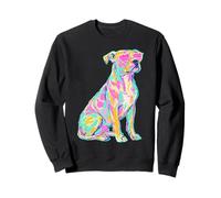 Colorful Pit Bull con Cuore Occhiali da Sole Coastal Summer Vibes Felpa