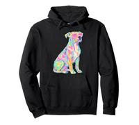 Colorful Pit Bull con Cuore Occhiali da Sole Coastal Summer Vibes Felpa con Cappuccio
