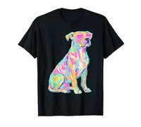 Colorful Pit Bull con Cuore Occhiali da Sole Coastal Summer Vibes Maglietta