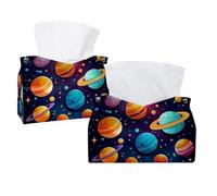 Colorful Planets Solar System Space with Stars Pattern Tissue Box Cover, rettangolare porta fazzoletti decorativo per il viso dispenser per tovaglioli per bagno, cucina, tavolino da caffè auto
