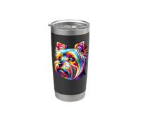 Colorful Pop Art Australian Silky Terrier Sydney Silky Bicchiere termico in acciaio inox doppia parete