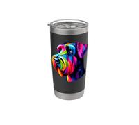 Colorful Pop Art Black Russian Terrier Chornyi Terrier Bicchiere termico in acciaio inox doppia parete