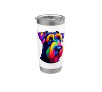 Colorful Pop Art Black Russian Terrier Chornyi Terrier Bicchiere termico in acciaio inox doppia parete