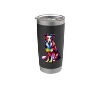 Colorful Pop Art Border Collie Border Collies Bicchiere termico in acciaio inox doppia parete