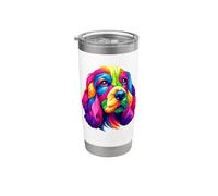 Colorful Pop Art Cocker Spaniel Spaniels Bicchiere termico in acciaio inox doppia parete