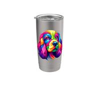 Colorful Pop Art Cocker Spaniel Spaniels Bicchiere termico in acciaio inox doppia parete