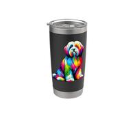 Colorful Pop Art Coton de Tulear Bicchiere termico in acciaio inox doppia parete