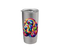 Colorful Pop Art English Cocker Spaniel Spaniels Bicchiere termico in acciaio inox doppia parete
