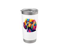 Colorful Pop Art English Toy Spaniel Spaniels Bicchiere termico in acciaio inox doppia parete