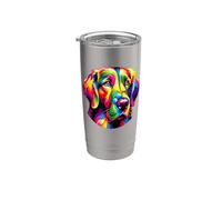Colorful Pop Art Flat-Coated Retriever Flatcoat Bicchiere termico in acciaio inox doppia parete