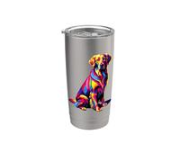 Colorful Pop Art Flat-Coated Retriever Flatcoat Bicchiere termico in acciaio inox doppia parete