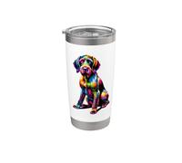 Colorful Pop Art German Wirehaired Pointer Bicchiere termico in acciaio inox doppia parete