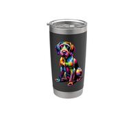Colorful Pop Art German Wirehaired Pointer Bicchiere termico in acciaio inox doppia parete