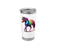 Colorful Pop Art Miniature Horse Horseback Horses Bicchiere termico in acciaio inox doppia parete