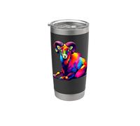 Colorful Pop Art Mouflon Wild Sheep Mouflons Bicchiere termico in acciaio inox doppia parete