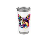 Colorful Pop Art Pembroke Welsh Corgi Corgis Bicchiere termico in acciaio inox doppia parete
