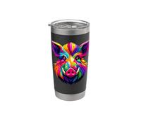Colorful Pop Art Wild Pig Hog Hunting Boar Hunter Bicchiere termico in acciaio inox doppia parete