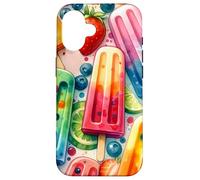 Colorful Popsicle Fruit Summer Sweet Fun Tropical Look Custodia per iPhone 16