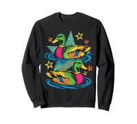 Colorful Preppy Duck Lake Aesthetic Design Felpa