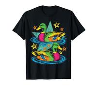 Colorful Preppy Duck Lake Aesthetic Design Maglietta