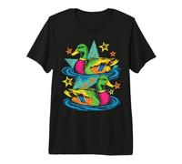 Colorful Preppy Duck Lake Aesthetic Design Maglietta Premium