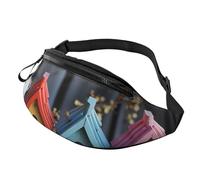 Colorful Primavera Birdhouses Fanny Pack per gli uomini donne moda marsupio borse a tracolla regolabile ovunque borsa da cintura