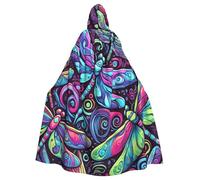 Colorful-Psychedelic-Butterflies Adult Witch - Mantello con cappuccio per costume di Halloween