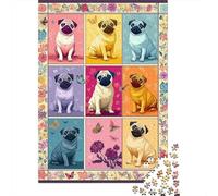 Colorful Pug Posters Jigsaw Puzzle Impossible 1000 Pezzi Decorazione Per La Casa. Giochi Rilassamento E Intelligence Per Adulti E Ragazzi Da 14 Anni 52x38cm/1000pcs