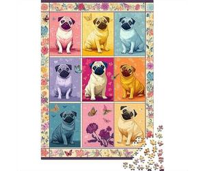 Colorful Pug Posters Jigsaw Puzzle Impossible 1000 Pezzi Decorazione Per La Casa. Giochi Rilassamento E Intelligence Per Adulti E Ragazzi Da 14 Anni 52x38cm/1000pcs