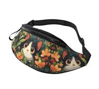 Colorful Pumpkins Crossbody Bag Foglie Hands-Free Bag Autunno Zucca Fanny Pack Consegna Ragazzi 14X35CM, A39., Taglia unica