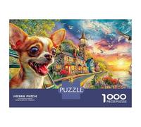 Colorful Puppy Puzzle in Cartone Extra Spesso Da 1000 Pezzi, Happy Chihuahua, Impossibile, Difficile, Stimolante, Puzzle Più Votato, Sfida 70x50cm/1000pcs