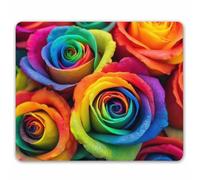 Colorful Rainbow Rose Petals Tappetino Mouse Confortevole Tappetini Mouse Lavabile Mousemat per Ufficio Laptop Pc 25X30Cm
