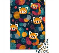 Colorful Red Panda Pattern Jigsaw Puzzle Impossibili 1000Pcs Decorazione Per La Casa. Giochi Rilassamento E Intelligence Per Adulti E Ragazzi Da 14 Anni 70x50cm/1000pcs