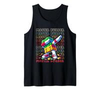 Colorful Retro Master Builder Dabbing Blocks Bricks Builder Canotta