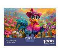 Colorful Rooster Gardening 1000 Pezzi Puzzle Puzzle Premium Cartone Extra Spesso - Preferito Dai Collezionisti, Relax Mentale, Pause Ufficio, Viaggio E Regali Festivi 38x26cm/1000pcs