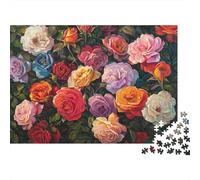 Colorful Roses Garden Colourful Vibrant Rose Garden 1000 Pcs Jigsaws for Adults The Impossible Challenge Fun Present 38x26cm/1000pcs