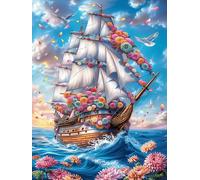 Colorful Sailing Ship on The Ocean Puzzle 500 Pezzi Multicolore Paesaggi Classici Science Fiction Magical Dream Rompicapo Sfida Difficile Impossibile Giochi Da Tavolo Familiare Regalo Natale 500 PCS