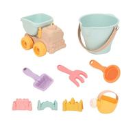 Colorful Sand Play Set, Beach Bucket Shovel Kit 10 Piece Outdoor Activity Toy Pack, Summer Yard Fun Tools for Preschool Learning, Backyard Vacation Camping Poolside Birthday Entertainment