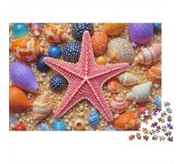 Colorful Sea Shells Puzzle 1000 Pezzi Beach Seashells in Cartone Qualità Premium Per Adolescenti Bambini 12+ Educativo Passare Il Tempo Riunioni Amici 52x38cm/1000pcs