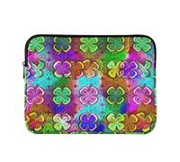 Colorful Shamrock Clover Leaves Padded Laptop Sleeve Slim Laptop Cases Bright Men Work Computer Cover per Computer Pro Sleeve 14 Pollice Universale Medio
