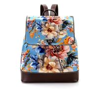 Colorful Sharks - Zaino da donna per computer portatile, in pelle PU, alla moda, da viaggio, Multicolore 09, 27x12.3x32cm