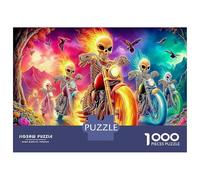 Colorful Skeleton Biker 1000 Pezzi Puzzle Classici Per Adulti E Bambini ≥14 Anni Giochi Educativi Dark Fantasy Per Appassionati Esperti Regalo Amore Amico Compleanno Natale 52x38cm/1000pcs