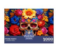 Colorful Skull Art Premium Paper Interlocking Design, Ideal Hobby for Stress Relief, Relaxation And Home Entertainment 38x26cm/1000pcs