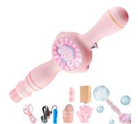 Colorful Smoke Bubble Machine & Elastic Bubble Fog Wand, Magic Interactive Fog Smoke Bubble Machine with Elastic Smoke Effect, Fun Indoor Outdoor Accessories, for Party, Festival (Pink#1)