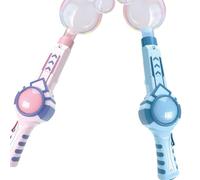 Colorful Smoke Bubble Machine & Elastic Magic Wand - Magical Smoke-Filled Bubbles, Portable & Safe Design for Parties, Outdoor Fun | Smoke Bubble Machinefor Family, Group Play (Blue+Pink)