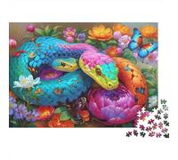 Colorful Snake Fantasy Jigsaw for Adults Teens: Multicolor Snake Pair Educational Game for Wall Decoration And Gifts 38x26cm/1000pcs