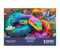 Colorful Snake Fantasy Sturdy Thick Paper Pieces Improving Concentration, Patience And Logical Thinking in Spare Time 70x50cm/1000pcs