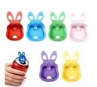 Colorful Soda Can Opener Tool,2026 New Cute Rabbit Can Tab Openers & Leak-Proof Drink Covers,Portable One Hand Soda Cans Opener, Reusable Protector Lids for Coke Beer Party, BBQ, Camping
