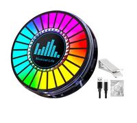 Colorful Sound Pickup Ambient Lights - 5.8x5.8x2.2cm User Friendly Rgb Auto LED Colorful Dj Sound Pickup Arom Ambient Light,Color Changing App Control LED Rhythm Light | For Car, Gaming, Party