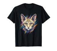 Colorful Sphynx Cat Head Vibrant Felino Ritratto Maglietta